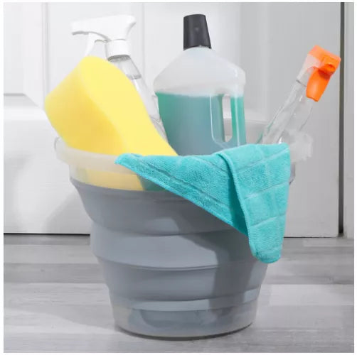 Beldray La084354Grybeu7 Blizgučiai Blizgantis Sulankstomas Kibiras 10L Pilka