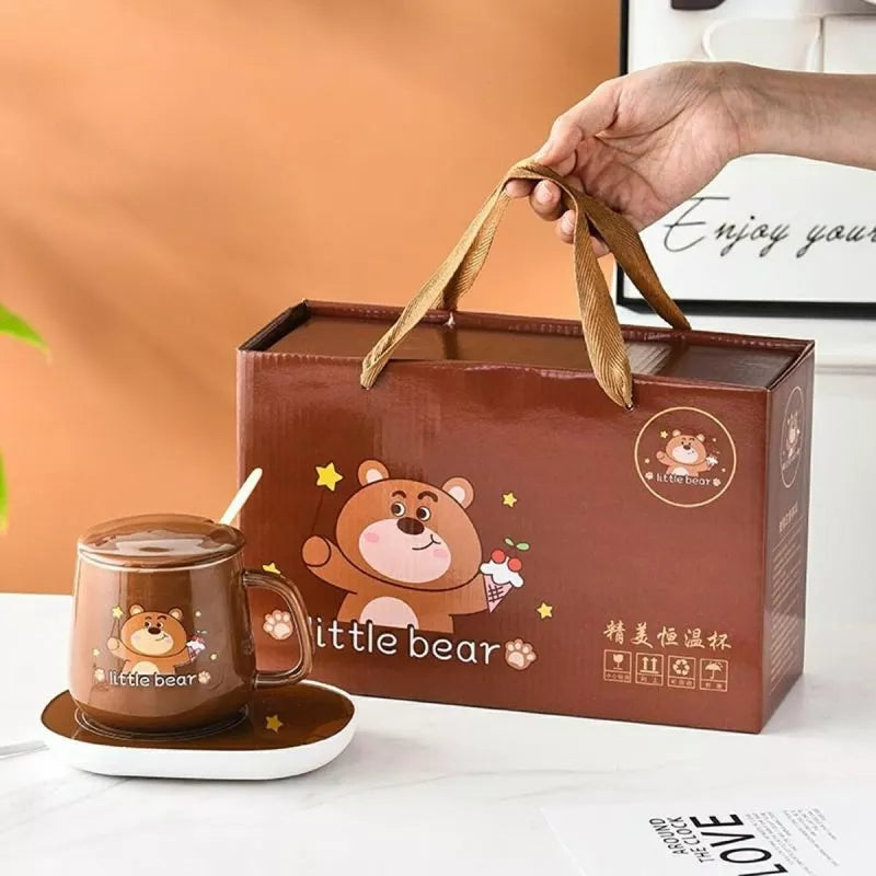 Elektrinis Puodelio Šildytuvas + Puodelis, Rudas