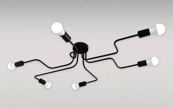 Pakabinamas 6 lempučių šviestuvas, 90 x 70 x 18,5 cm (baltas)