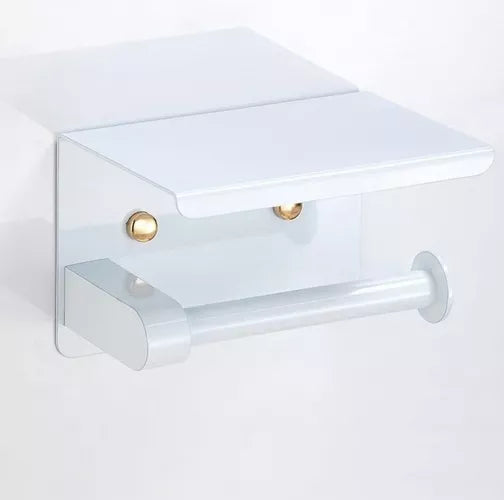 Wc Popieriaus Laikiklis Su Lentyna, Baltas