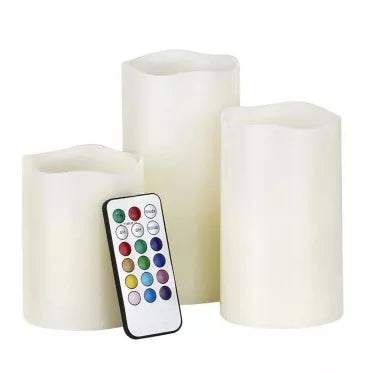 LED žvakių rinkinys su pulteliu (3 vnt)