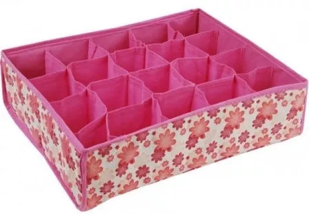 Medžiaginės dėžutės su skyreliais apatiniam trikotažui 24 skyreliai