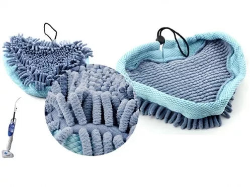 Garais valančios šluotos, trikampė mikropluošto šluostė su šereliais