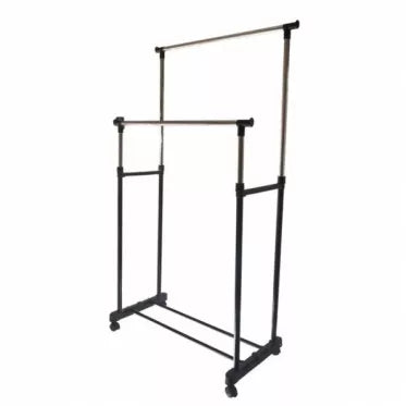 Kompaktiška dviguba drabužių pakaba