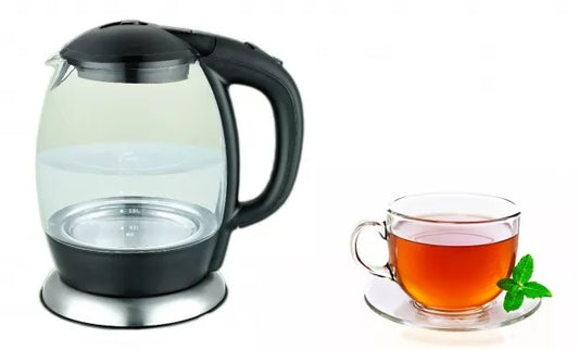 Elektrinis virdulys iš nerūdijančio plieno korpuso ir stiklo "King Hoff"