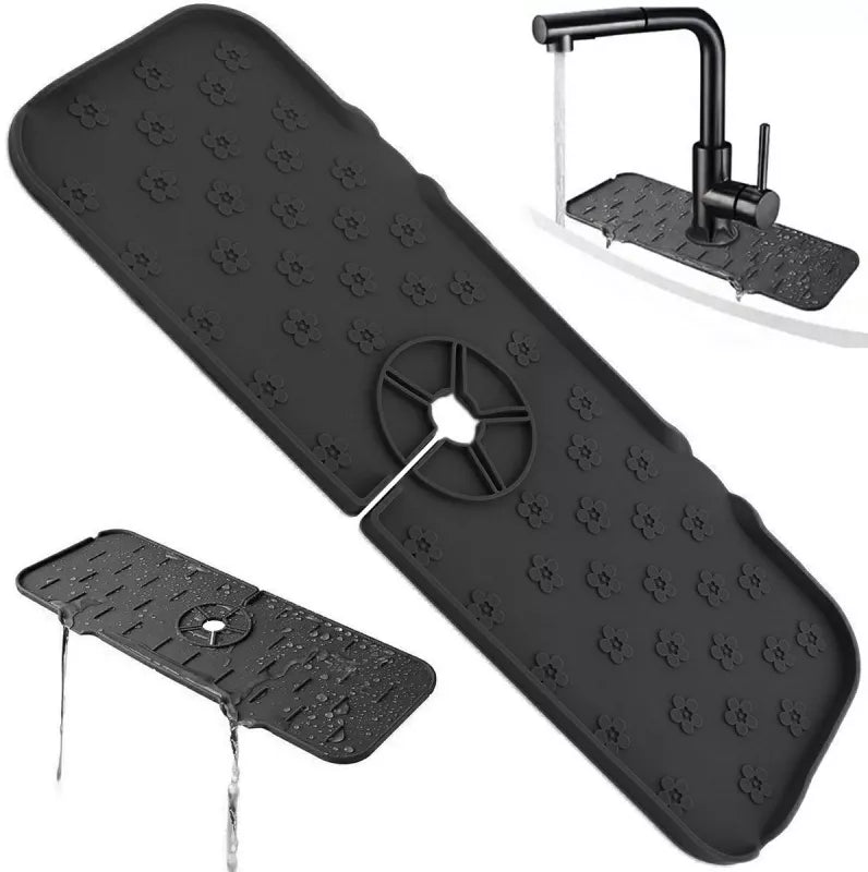 Apsauginis Silikoninis Kilimėlis Plautuvei, Juodas