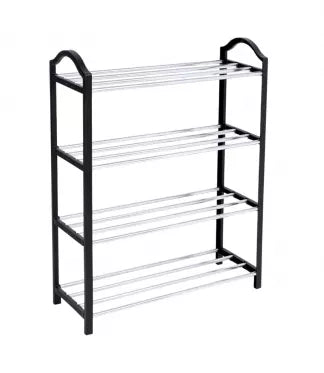 Batų lentyna, 56 x 42 x 19 cm (juoda, sidabrinė)