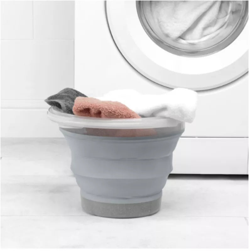 Beldray La084354Grybeu7 Blizgučiai Blizgantis Sulankstomas Kibiras 10L Pilka