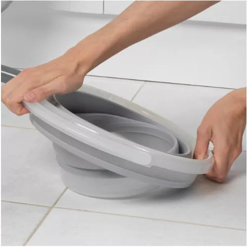 Beldray La084354Grybeu7 Blizgučiai Blizgantis Sulankstomas Kibiras 10L Pilka