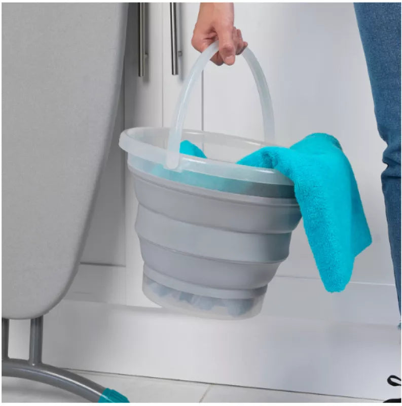 Beldray La084354Grybeu7 Blizgučiai Blizgantis Sulankstomas Kibiras 10L Pilka