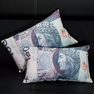 Dekoratyvinė pagalvė "100 zlotų", 40 x 25 x 8 cm