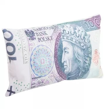 Dekoratyvinė pagalvė "100 zlotų", 40 x 25 x 8 cm