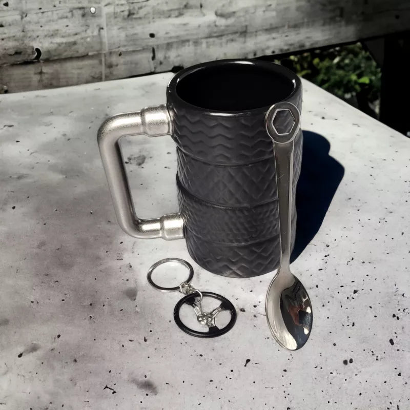 Dovanų Rinkinys - Puodelis, Šaukštelis, Raktų Pakabukas