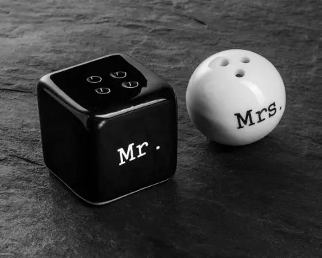 Druskinė ir pipirinė "MR. and MRS.", 3 x 3 x 3 cm