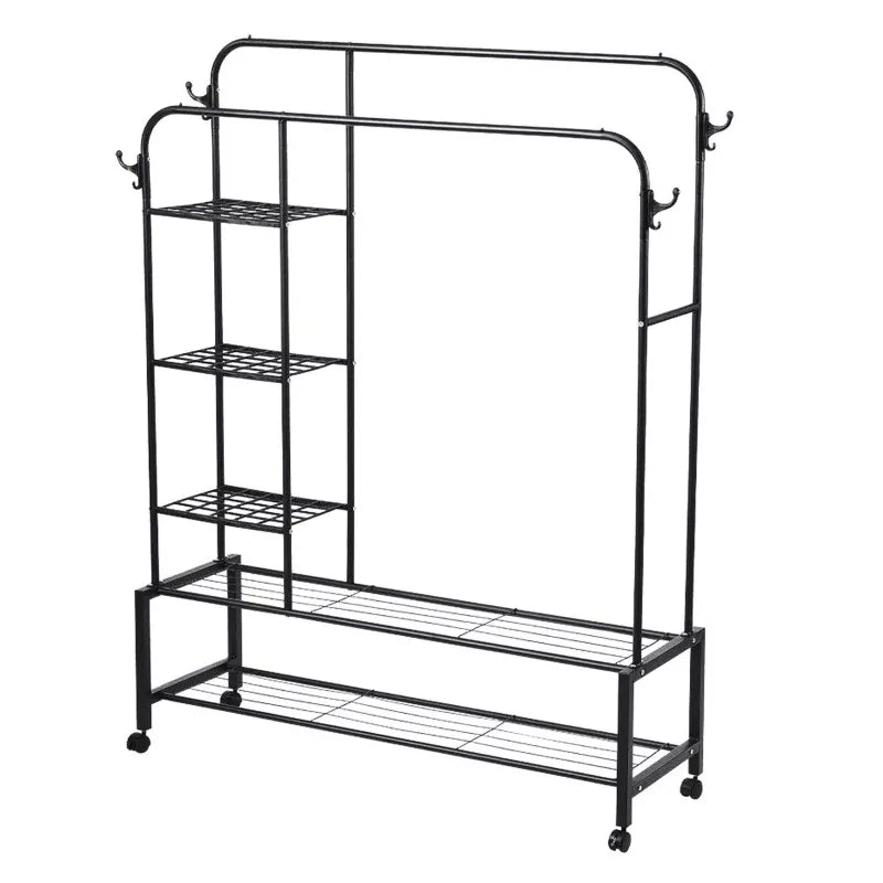 Dviguba Metalinė Kabykla Su 3 Lentynomis