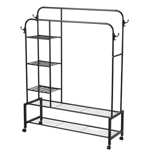 Dviguba Metalinė Kabykla Su 3 Lentynomis