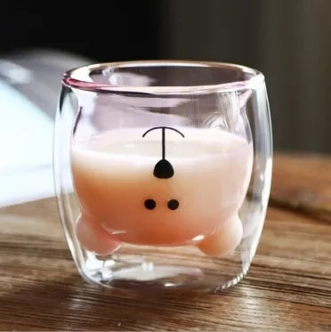 Dvigubo stiklo puodelis "Meškiukas", 250 ml