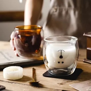 Dvigubo stiklo puodelis "Meškiukas", 250 ml