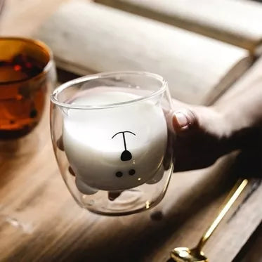 Dvigubo stiklo puodelis "Meškiukas", 250 ml