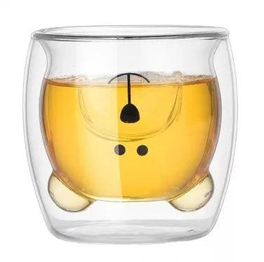 Dvigubo stiklo puodelis "Meškiukas", 250 ml