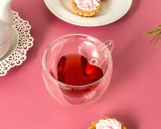 Dvigubos Sienelės Stiklinė - Širdelė