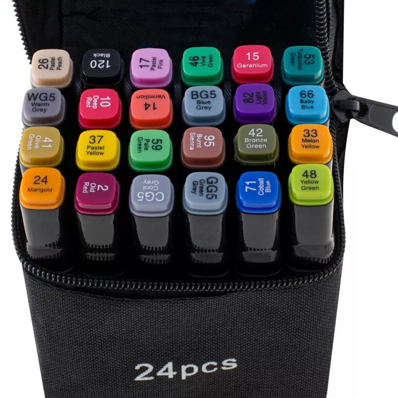 Dvipusiai Žymėkliai Su Krepšiu, 24 Vnt