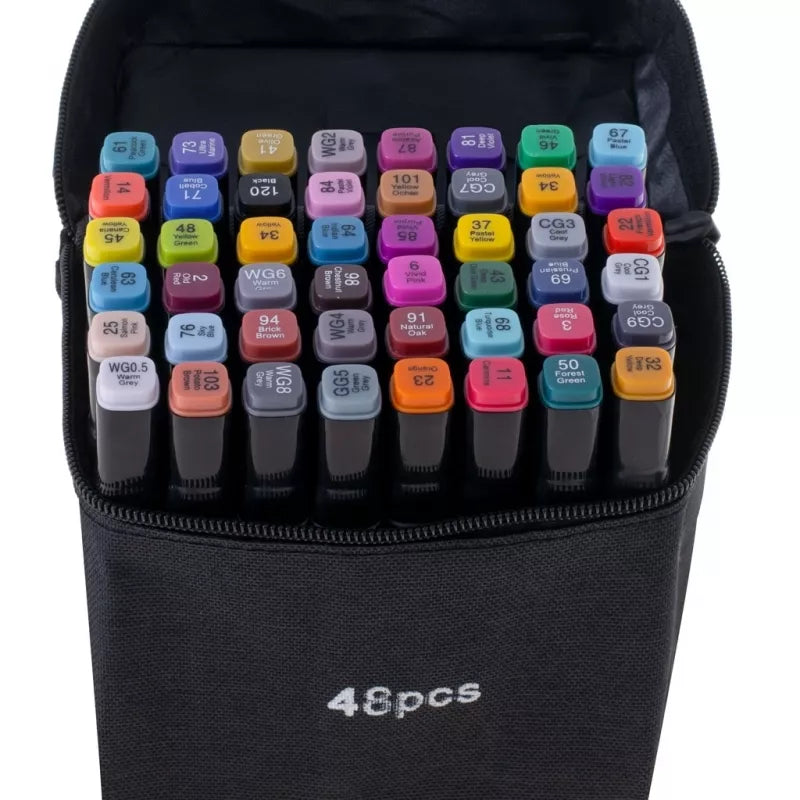 Dvipusiai Žymėkliai Su Krepšiu, 48 Vnt