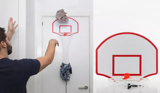 Skalbinių krepšys su krepšinio lanku