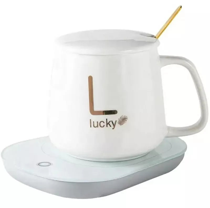 Elektrinis Puodelio Šildytuvas + Puodelis, Baltas