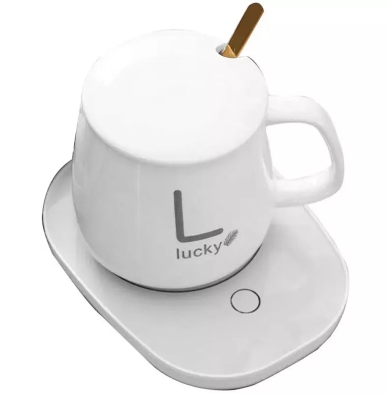 Elektrinis Puodelio Šildytuvas + Puodelis, Baltas