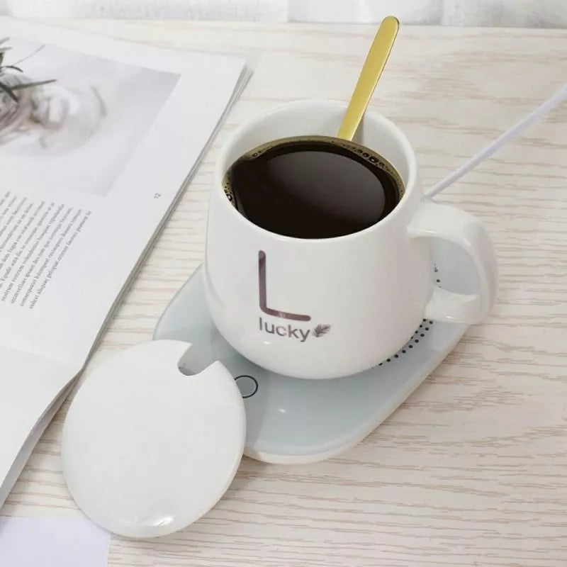 Elektrinis Puodelio Šildytuvas + Puodelis, Baltas