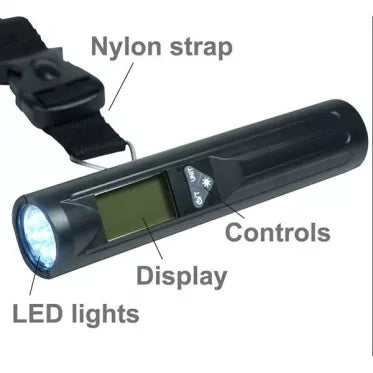 Elektroninės svarstyklės su LED žibintuvėliu, 15 x 3 x 3 cm