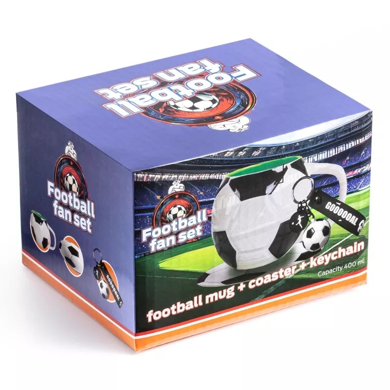 Futbolo Rinkinys - Puodelis + Padėkliukas + Rakto Pakabukas