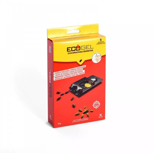 Gelis tarakonų naikinimui padėkliuke EC GEL Roach Trap, 6 vnt. (6x2,5g)