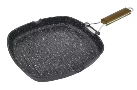 Keptuvė marmurine danga Jata GMA28 28x28cm Wood Handle