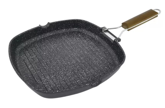 Keptuvė marmurine danga Jata GMA28 28x28cm Wood Handle