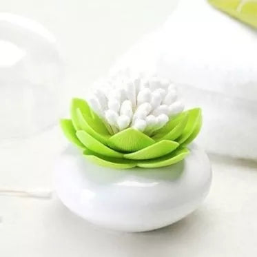 Lotuso formos ausų ir dantų krapštukų laikiklis, 8 x 6 cm (žalia)