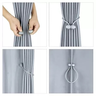 Magnetinis užuolaidų laikiklis, 2 vnt (pilkas)