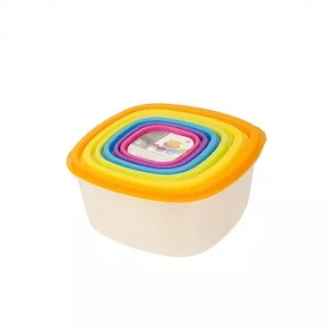 Maisto indelių rinkinys su dangteliu, 6 vnt