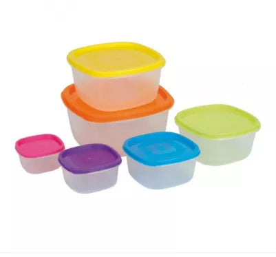 Maisto indelių rinkinys su dangteliu, 6 vnt