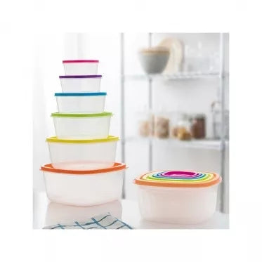 Maisto indelių rinkinys su dangteliu, 6 vnt