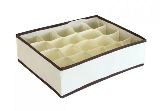 Medžiaginės dėžutės su skyreliais apatiniam trikotažui 24 skyreliai