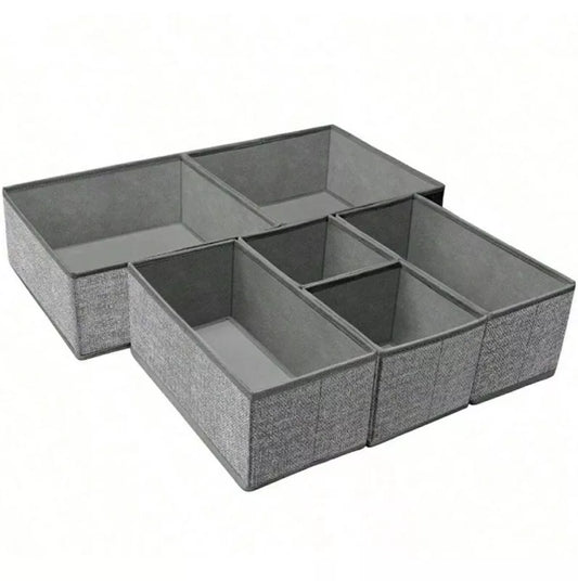 Medžiaginių Dėžučių Rinkinys, Pilkas, 6 vnt
