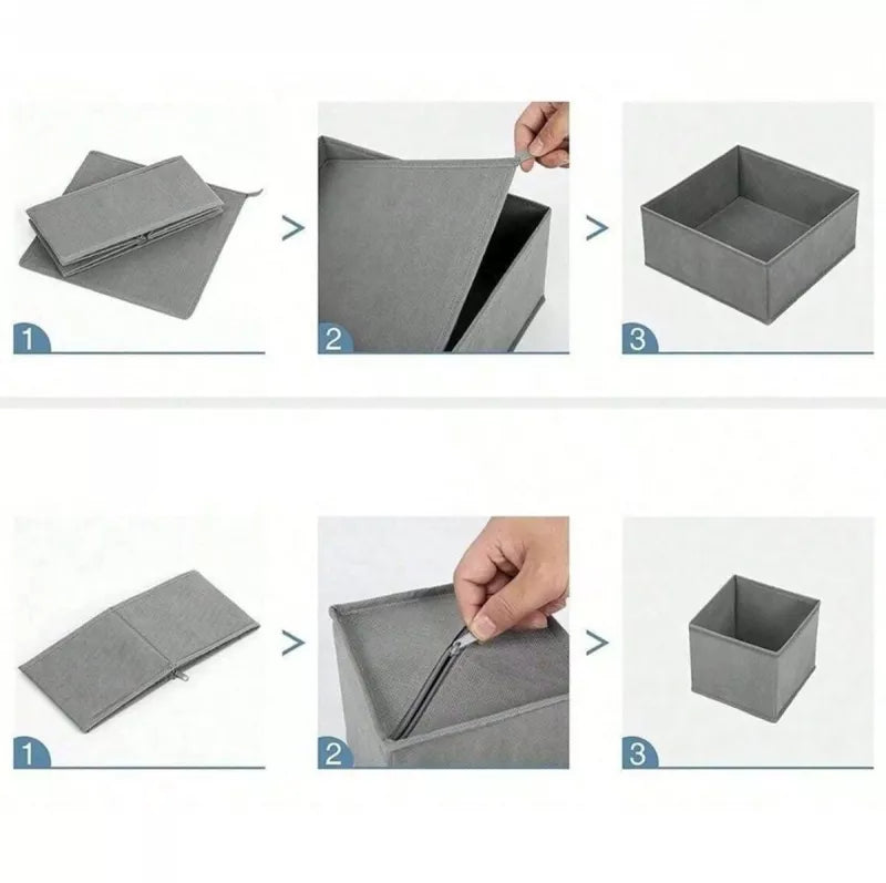 Medžiaginių Dėžučių Rinkinys, Pilkas, 6 vnt