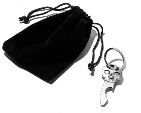 Metalinis butelių atidarytuvas su žiedu "Kaukolė", 6,5 x 2,5 x 0,3 cm