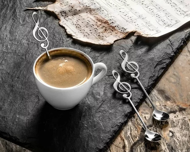 Muzikiniai Arbatos Šaukšteliai, 3 Vnt, Sidabriniai