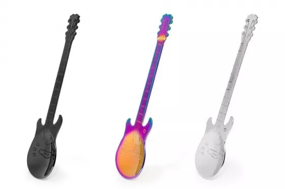 Nerūdijančio plieno gitaros formos šaukšteliai, 3 vnt