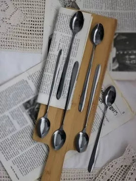 Nerūdijančio plieno juodi šaukšteliai, 6 vnt