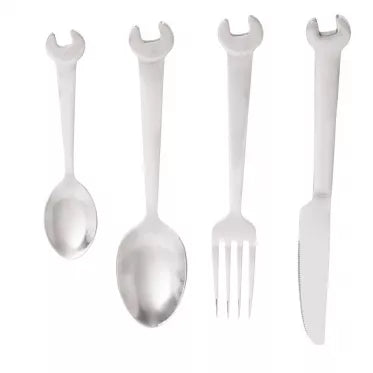 Nerūdijančio plieno stalo įrankių komplektas "Veržliaraktis", 4 vnt