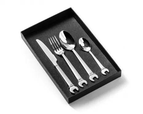 Nerūdijančio plieno stalo įrankių komplektas "Veržliaraktis", 4 vnt